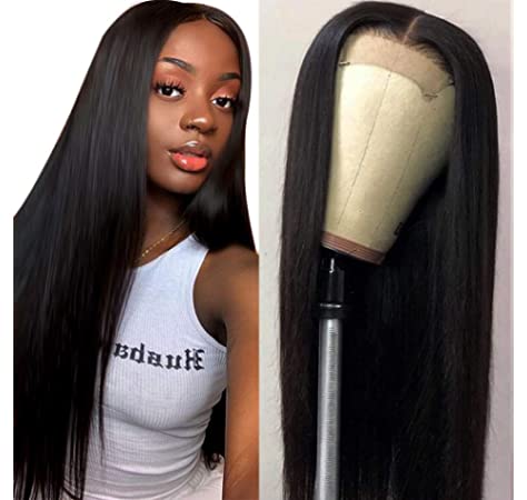 Lace Front Wig de cabelo humano liso tamanho 60 centímetros – Compra de  Ofertas
